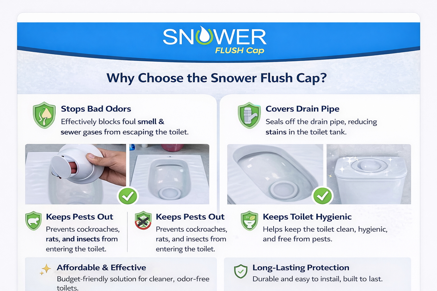 Indian Toilet Flush Cap – Stop Bad Smell & Cockroach Entry